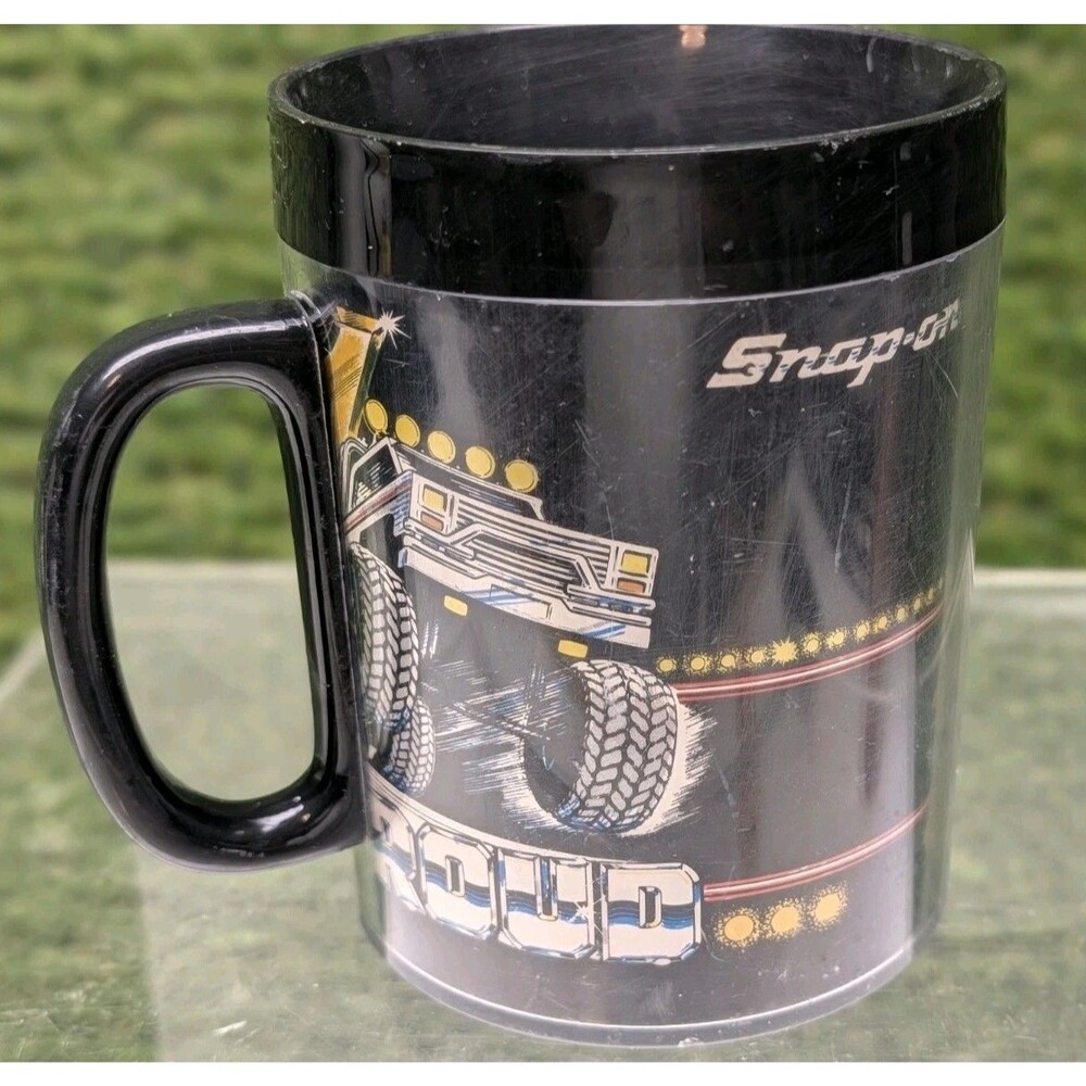 SNAP-ON Large Vintage Insulated Coffee Mug Cup Driving Proud 4 Wheel Drive Truck